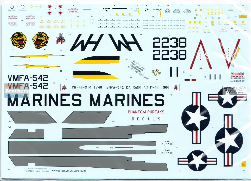 PPD48014 1:48 Phantom Phreaks Decals - F-4B Phantom II VMFA-542