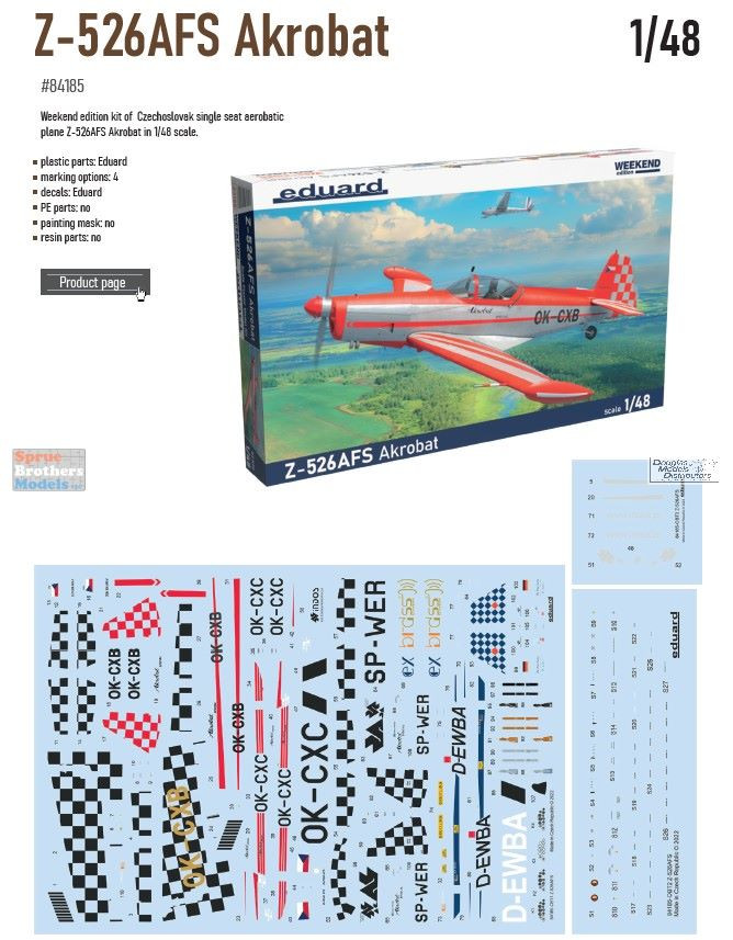 EDU84185 1:48 Eduard Weekend Edition - Z-526AFS Akrobat - Sprue