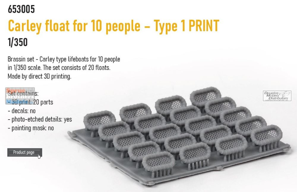 EDU653005 1:350 Eduard Brassin PRINT Carley Float for 10 People Type 1 ...