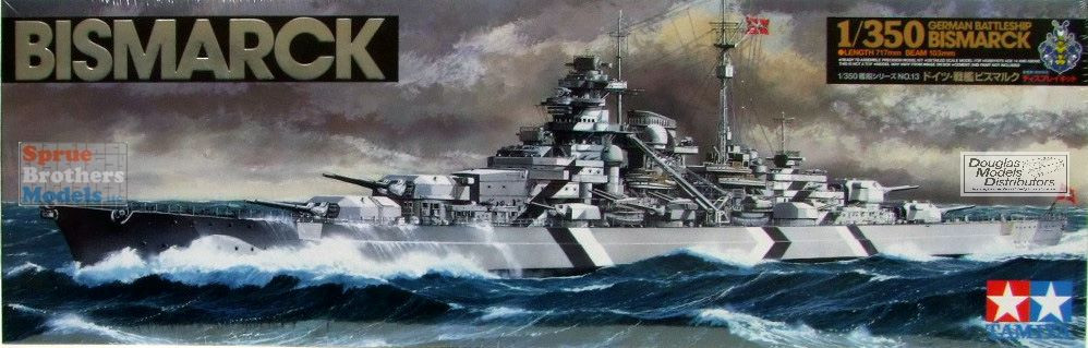 TAM78013 1:350 Tamiya Battleship Bismarck - Sprue Brothers Models LLC