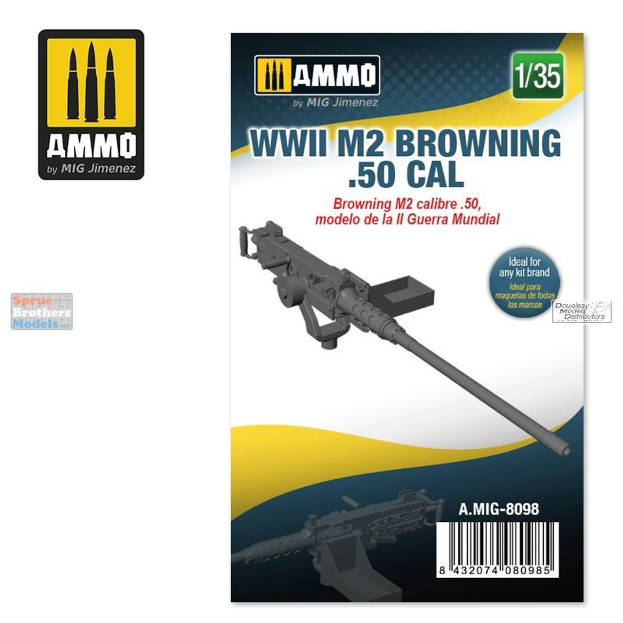 AMM8098 1:35 AMMO by Mig WW2 .50 Caliber Browning Machine Gun