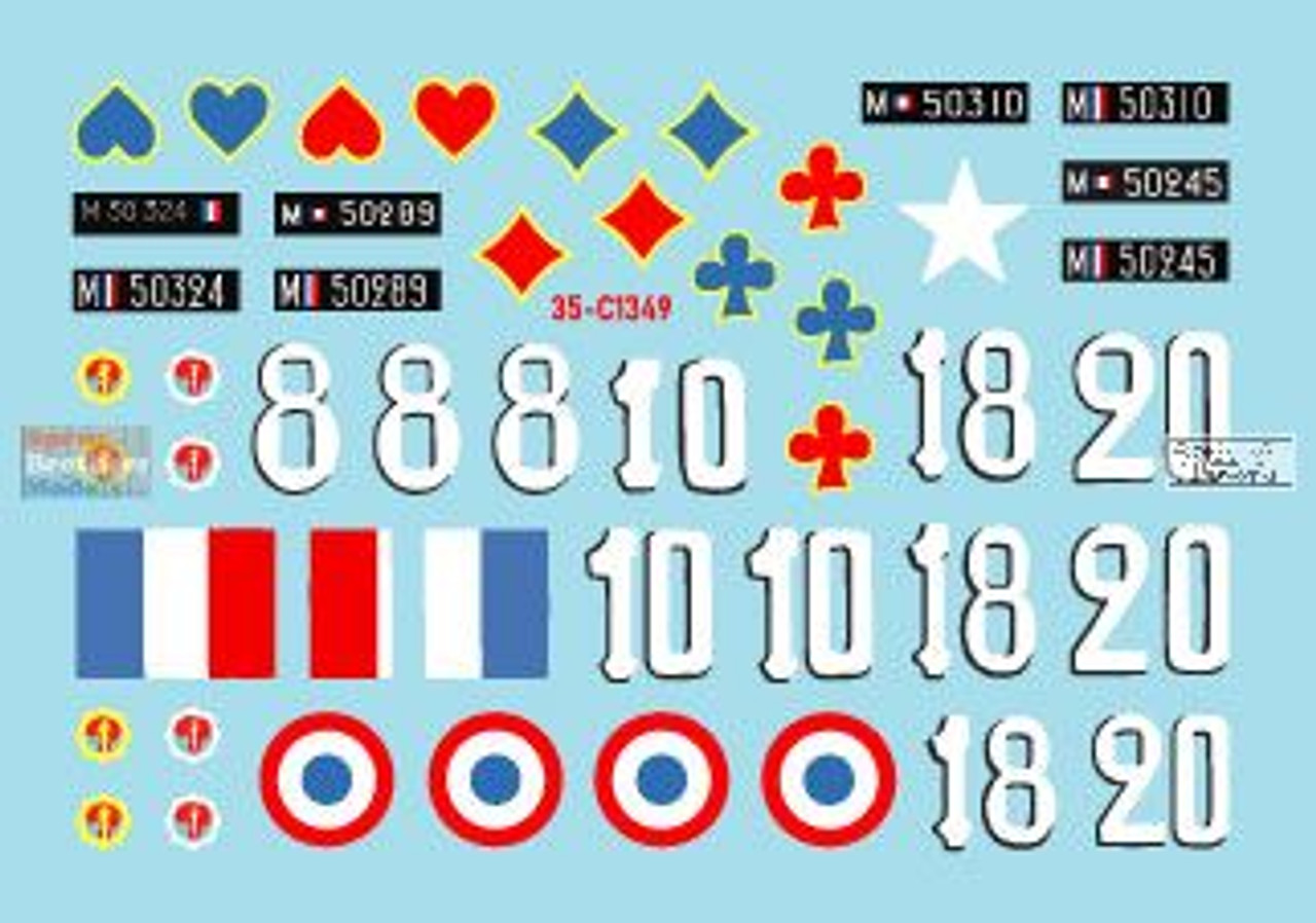 SRD35C1349 1:35 Star Decals - French Fighting Vehicles in