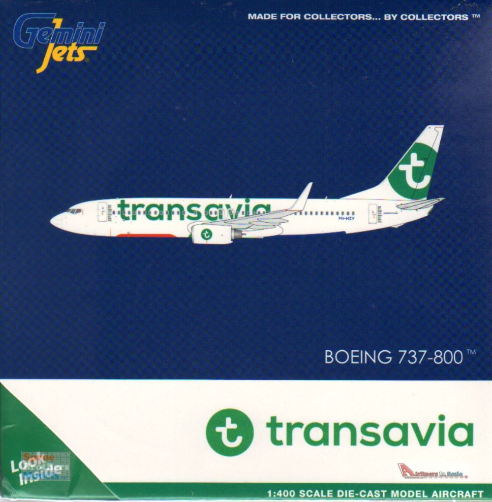 GEMGJ1977 1:400 Gemini Jets Transvia B737-800 Reg #PH-HZV (pre