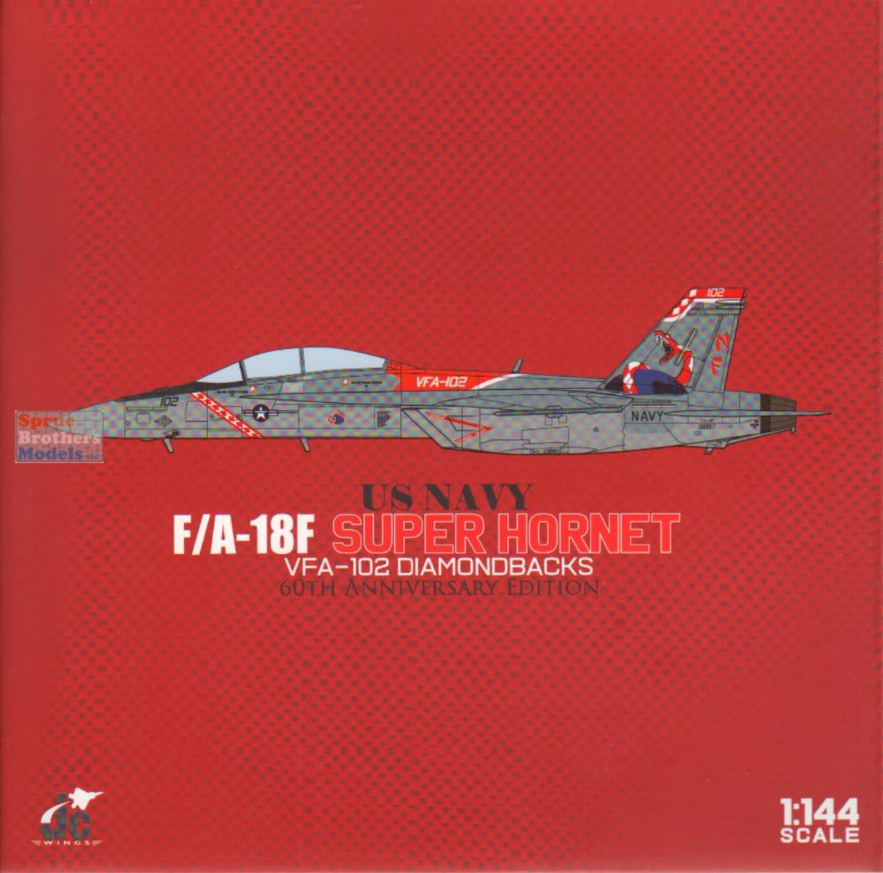 JCW144F18001 1:144 JC Wings Military F-18F Super Hornet VFA-102  Diamondbacks 60th Anniversary (pre-painted/pre-built)