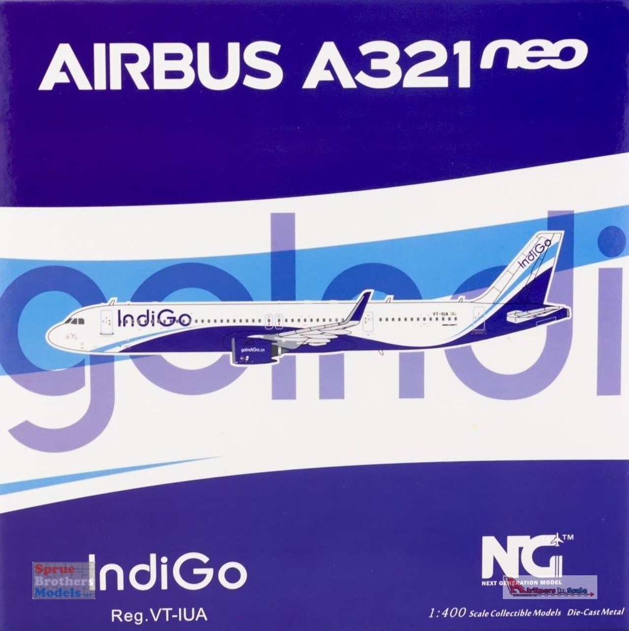 NGM13030 1:400 NG Model IndiGo Airbus A321neo Reg #VT-IUA  (pre-painted/pre-built)