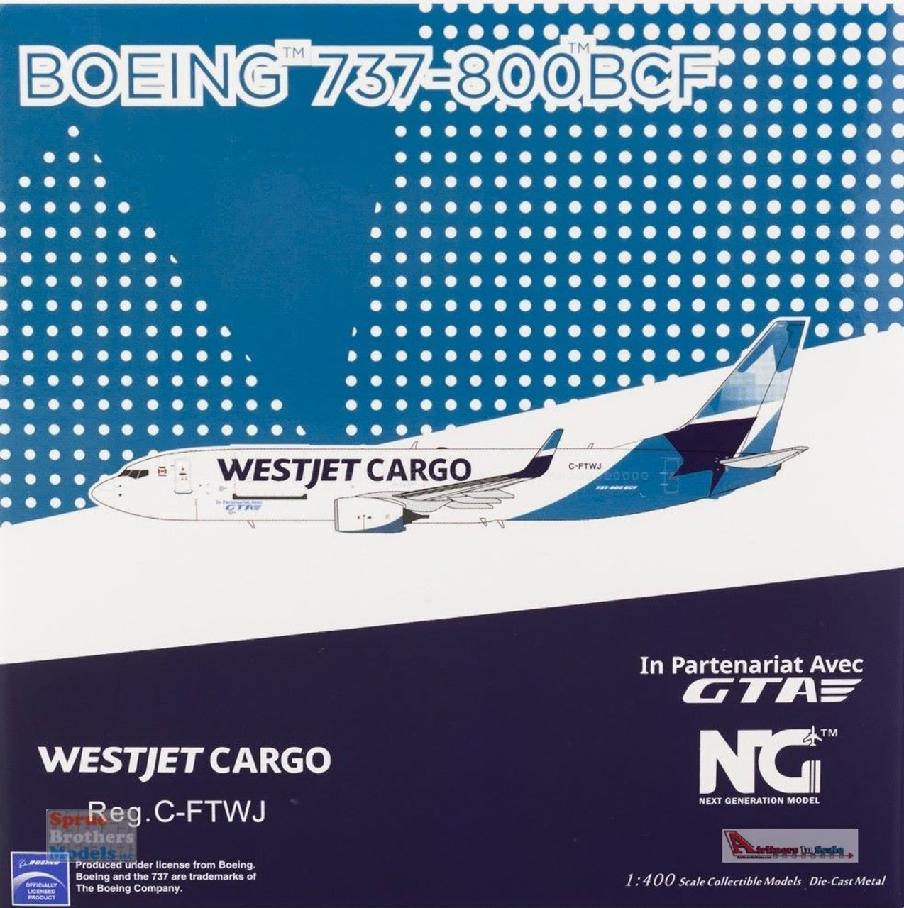 NG Models 1:400 Boeing 737-800BCF: WestJet Cargo