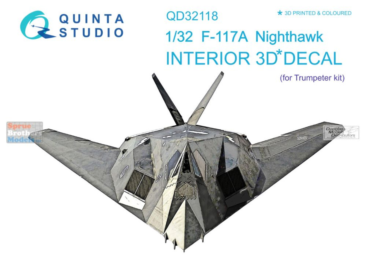 QTSQD32118 1:32 Quinta Studio Interior 3D Decal - F-117A Nighthawk (TRP ...