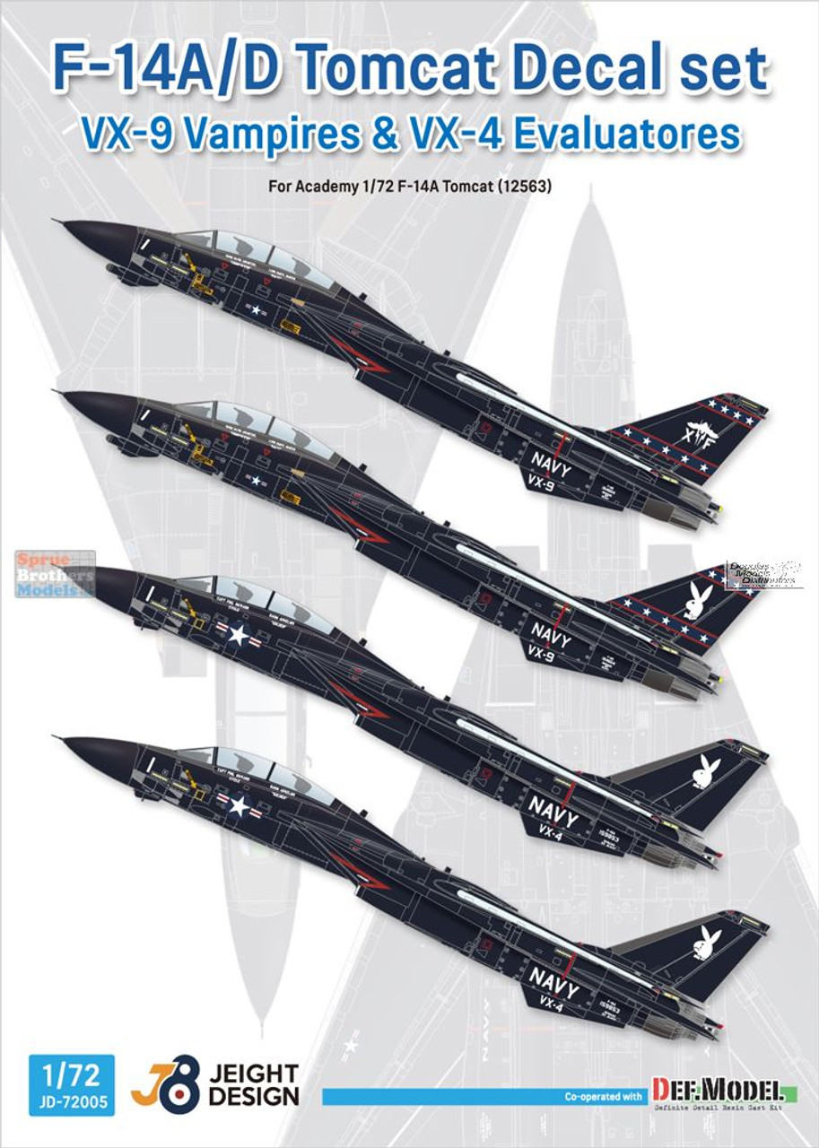 DEFJD72005 1:72 DEF Model Jeight Design Decal Set - F-14A F-14D