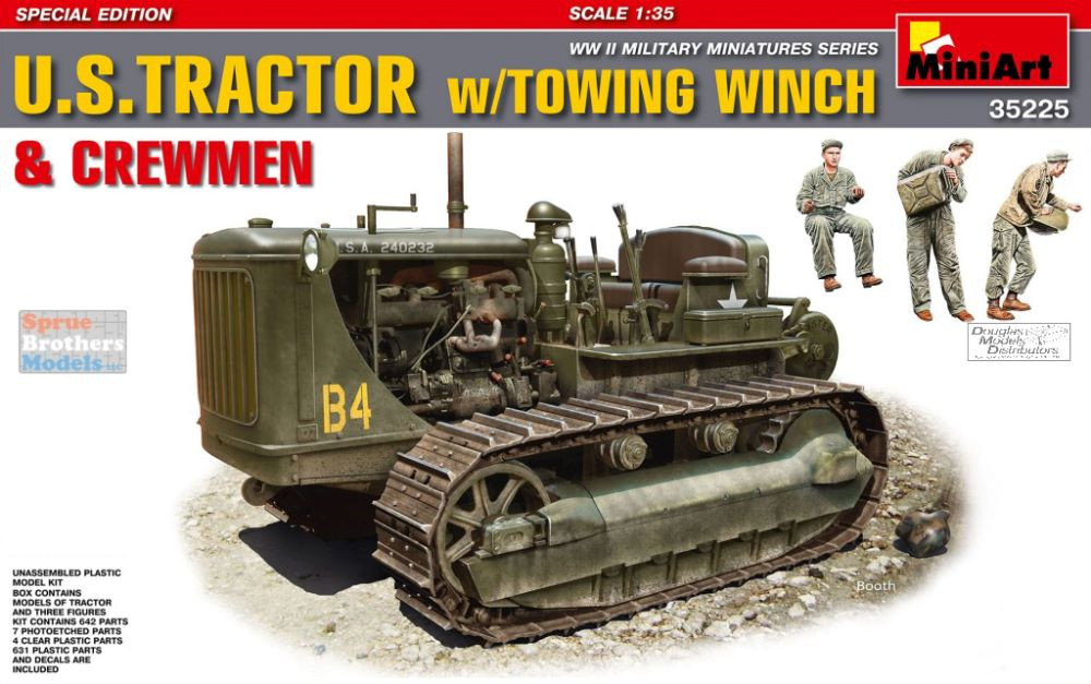 その他 MiniArt U.S. Tractor w/Towing Winch 1:35 MIA35225 1:35 Miniart US Tractor with Towing Winch & Crewmen