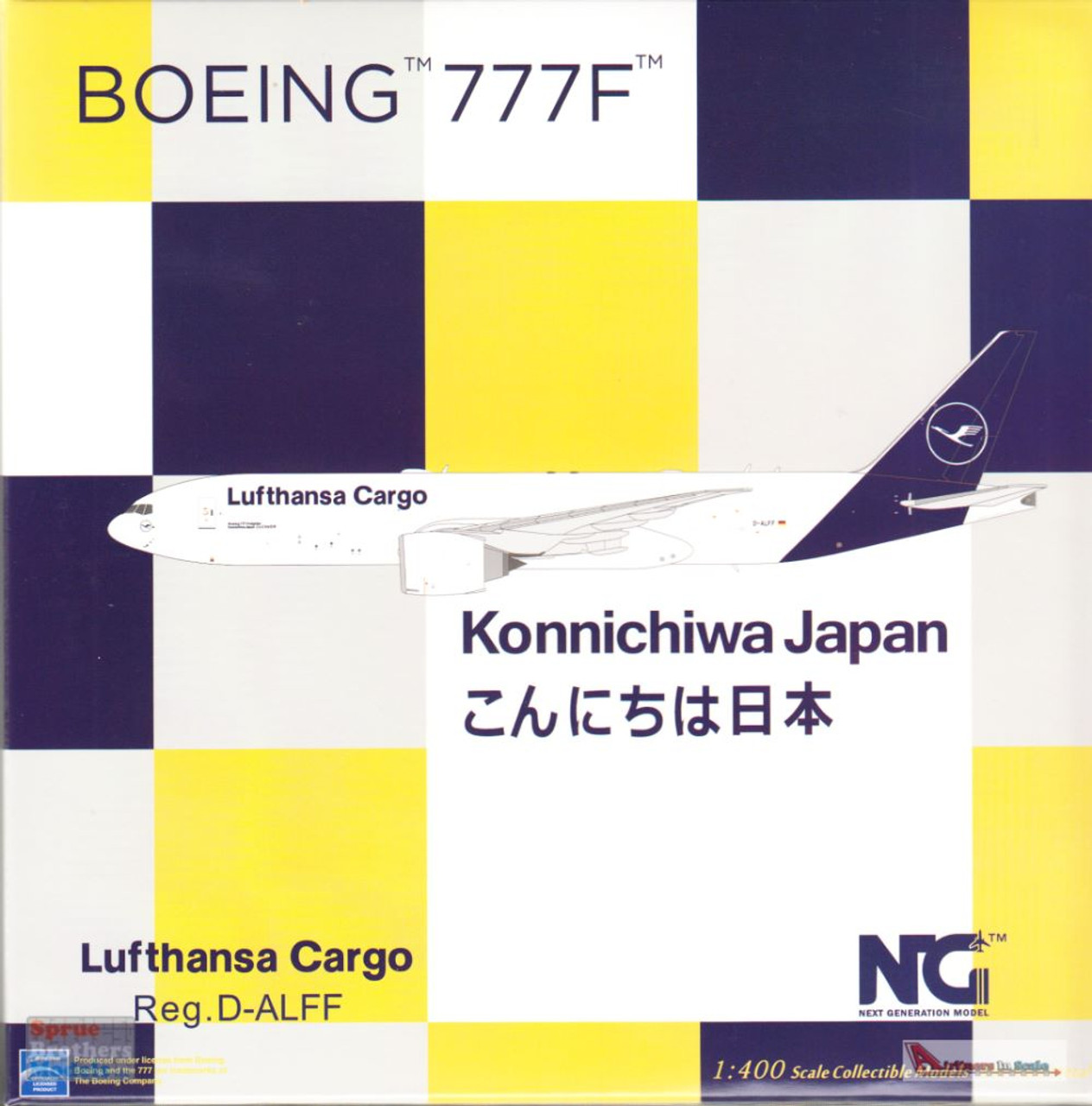 NGM72003 1:400 NG Model Lufthansa Cargo B777F Reg #D-ALFF 'Konnichiwa  Japan' (pre-painted/pre-built)