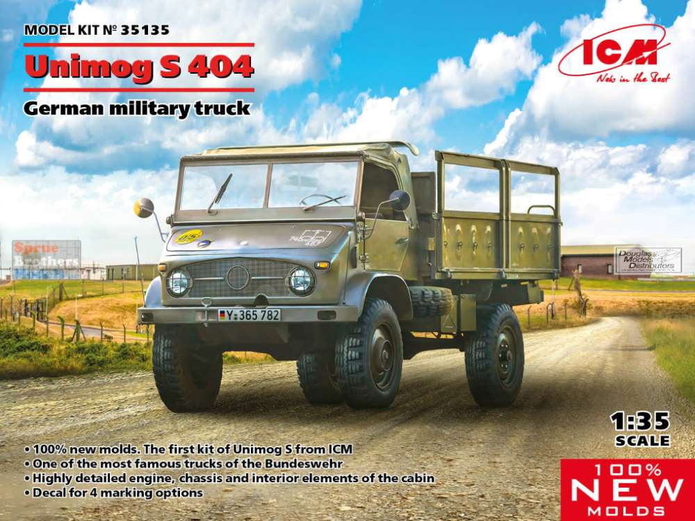ICM35135 1:35 ICM Unimog S 404 German Military Truck - Sprue