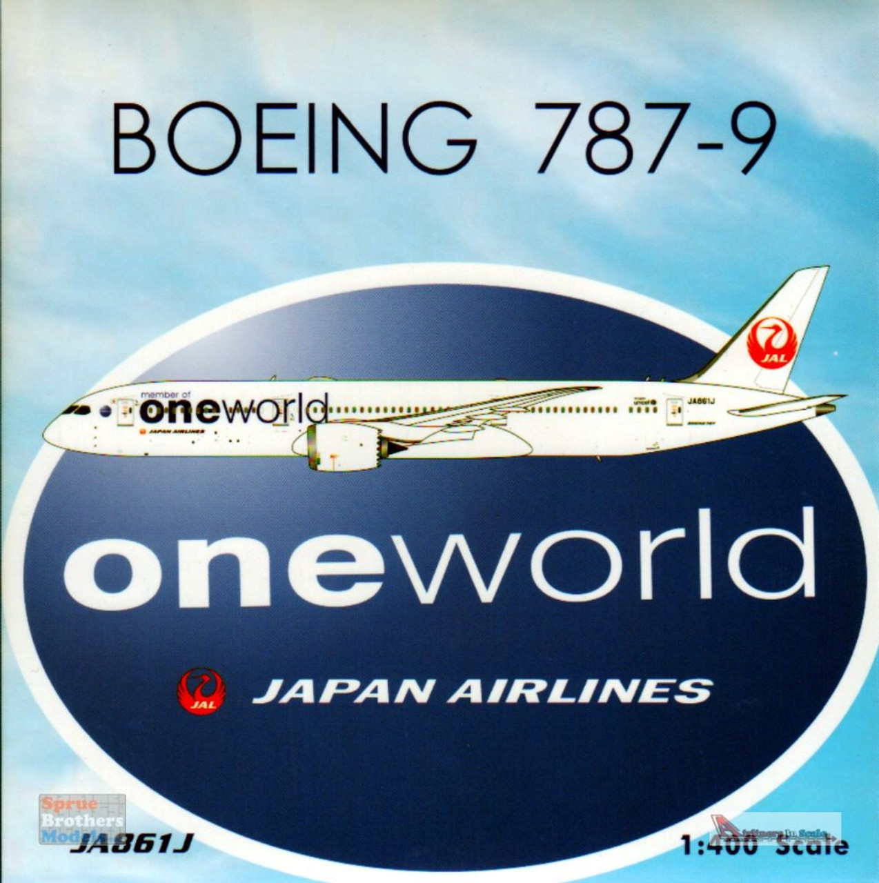 PHX04458 1:400 Phoenix Model Japan Airlines B787-9 Reg #JA861J 'One World'  (pre-painted/pre-built)