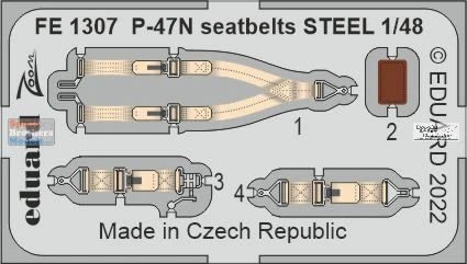 EDUFE1307 1:48 Eduard Color Zoom PE - P-47N Thunderbolt Seatbelts ...
