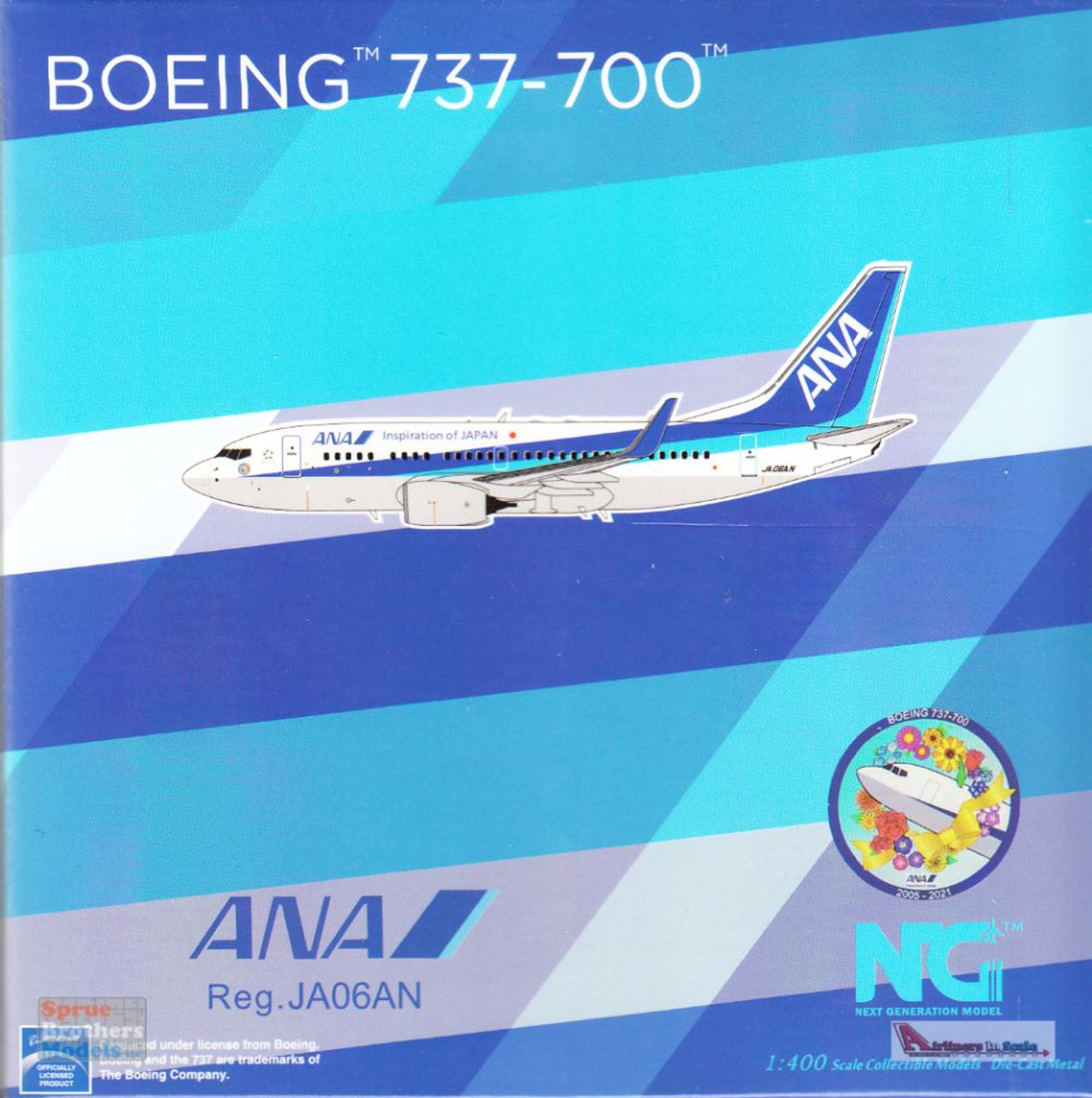 NGM77026 1:400 NG Model All Nippon Airlines ANA B737-700(W) Reg #JA06AN  B737-700 Retirement Stickers (pre-painted/pre-built)