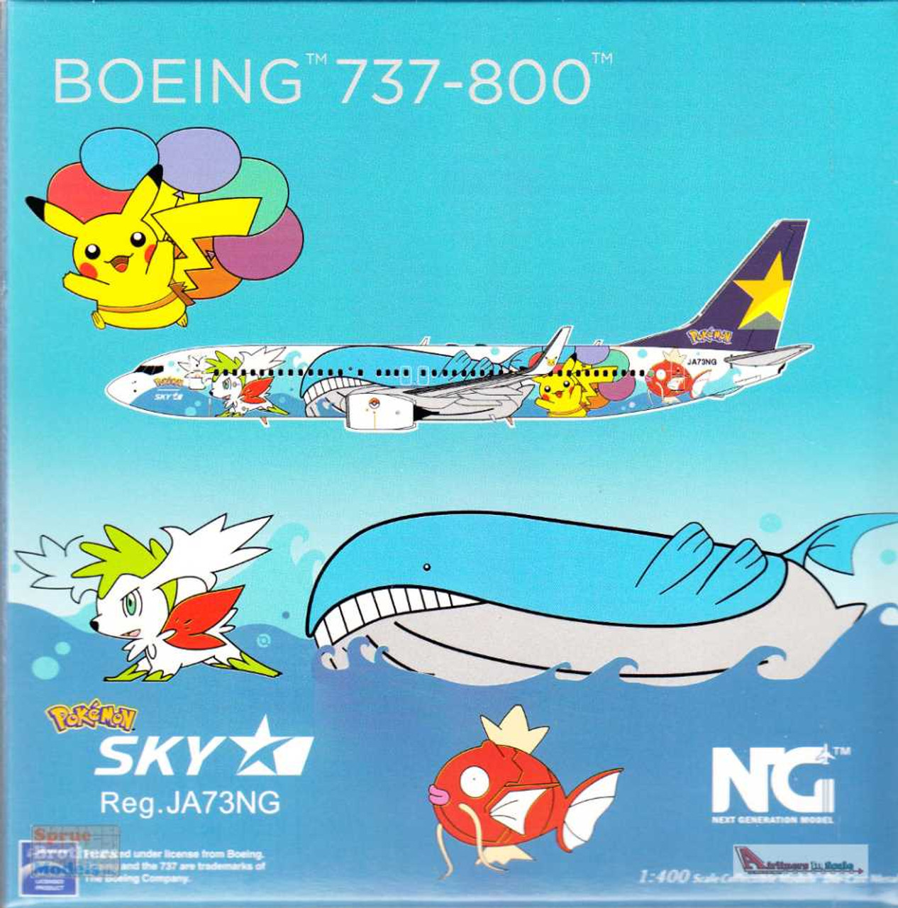 NGM58140 1:400 NG Model Skymark Airlines B737-800 Reg #JA73NG 'Pokemon'  (pre-painted/pre-built)