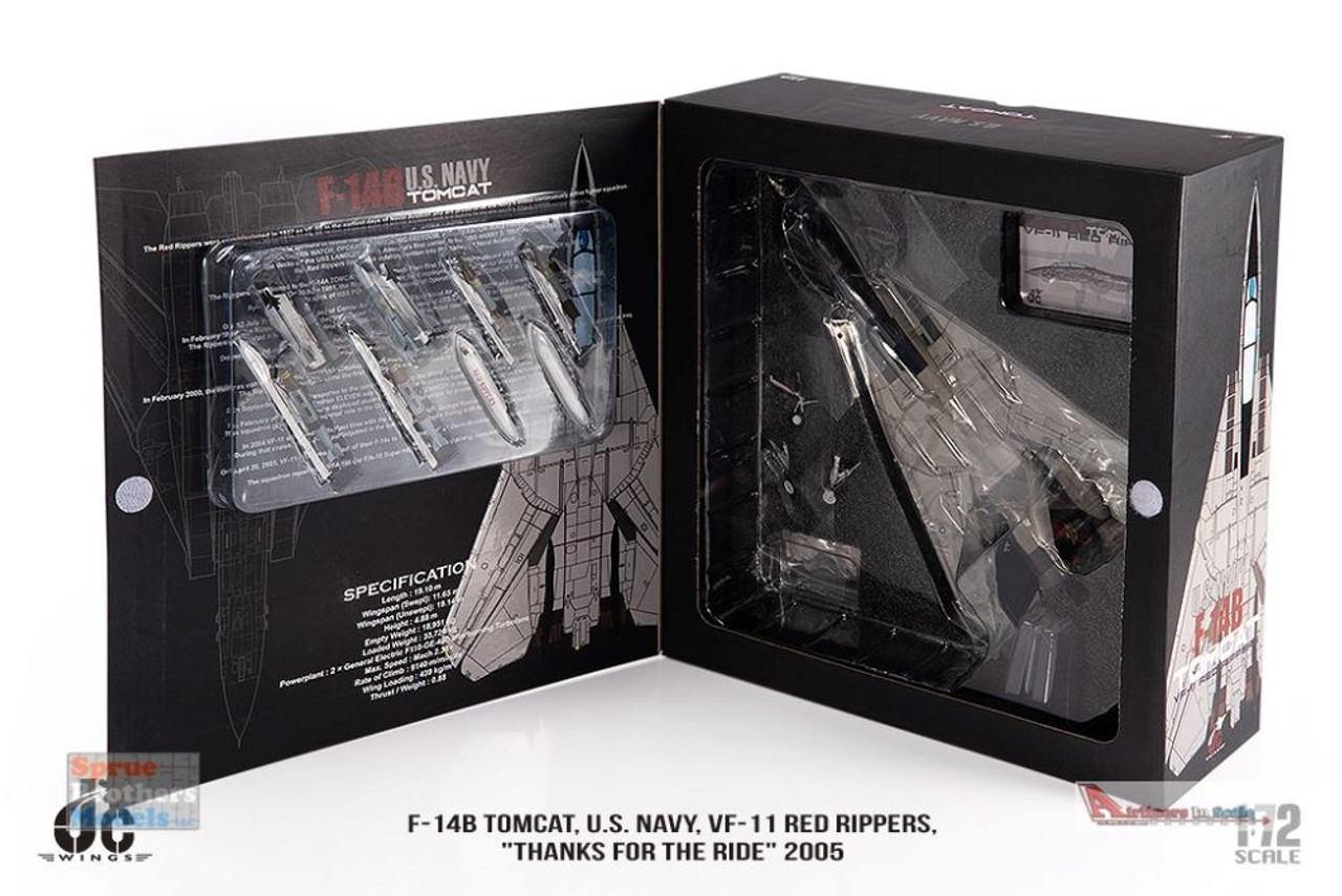 JCW72F14010 1:72 JC Wings Military F-14B Tomcat VF-11 Red Rippers 'Thanks  for the Ride' 2005 (pre-painted/pre-built)