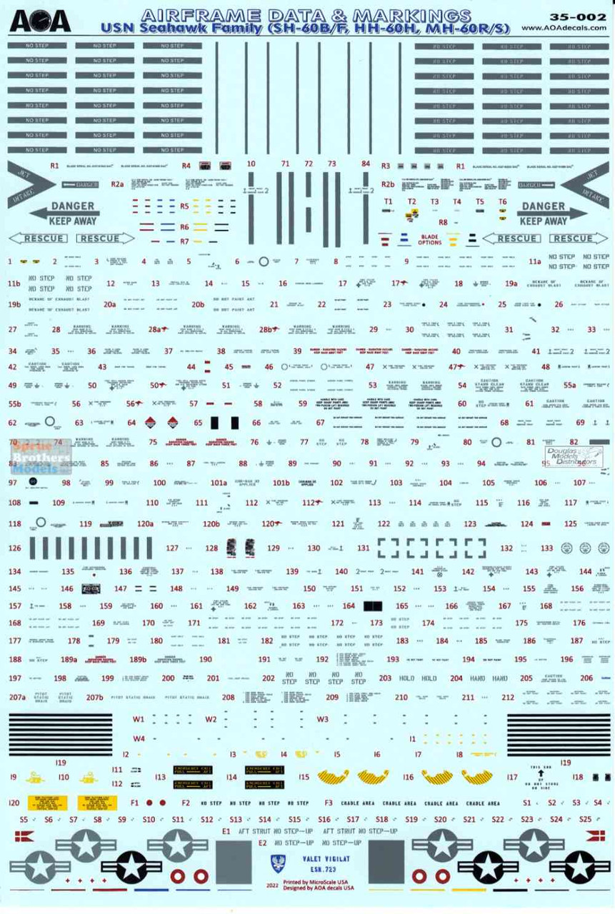 AOA35002 1:35 AOA Decals - USN Seahawk Family Airframe Data