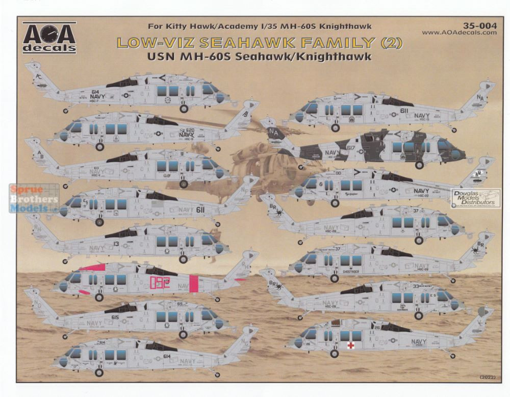 AOA35004 1:35 AOA Decals - Low Viz Seahawk Family #2 USN MH-60S