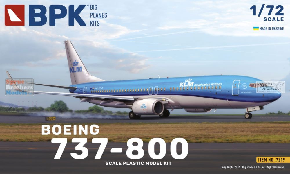 BPK72019 1:72 Big Planes Kits 737-800 KLM - Sprue Brothers Models LLC