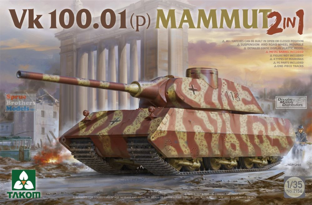 TAK02156 1:35 Takom Vk100.01(P) Mammut (2in1) - Sprue Brothers