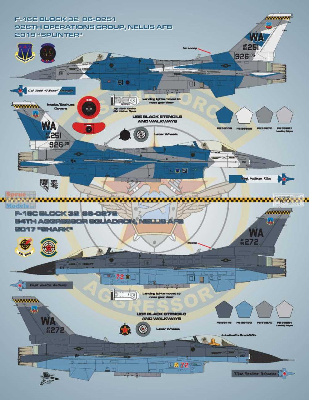 BMA48025 1:48 Bullseye Model Aviation Decals - F-16C Falcon