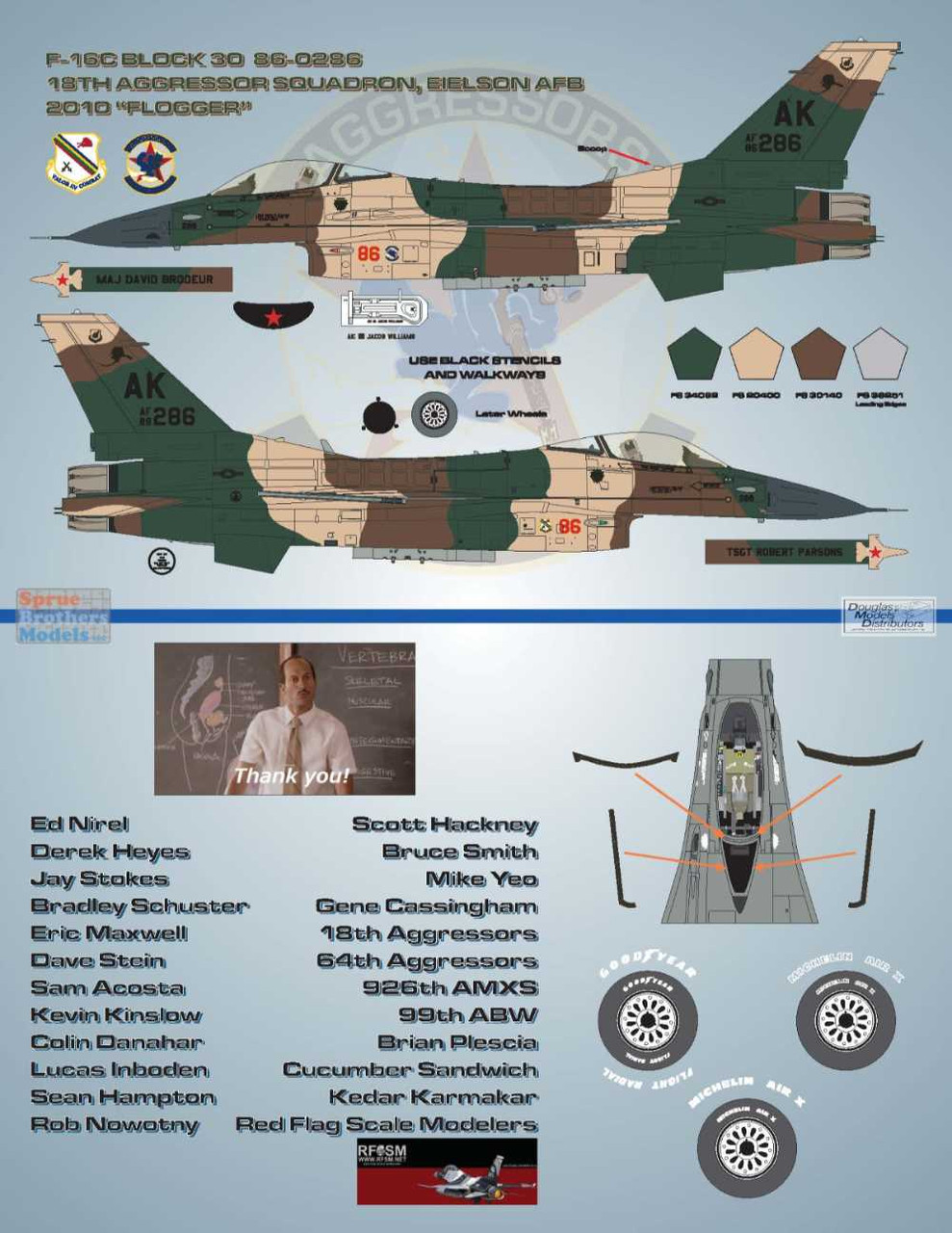BMA48025 1:48 Bullseye Model Aviation Decals - F-16C Falcon
