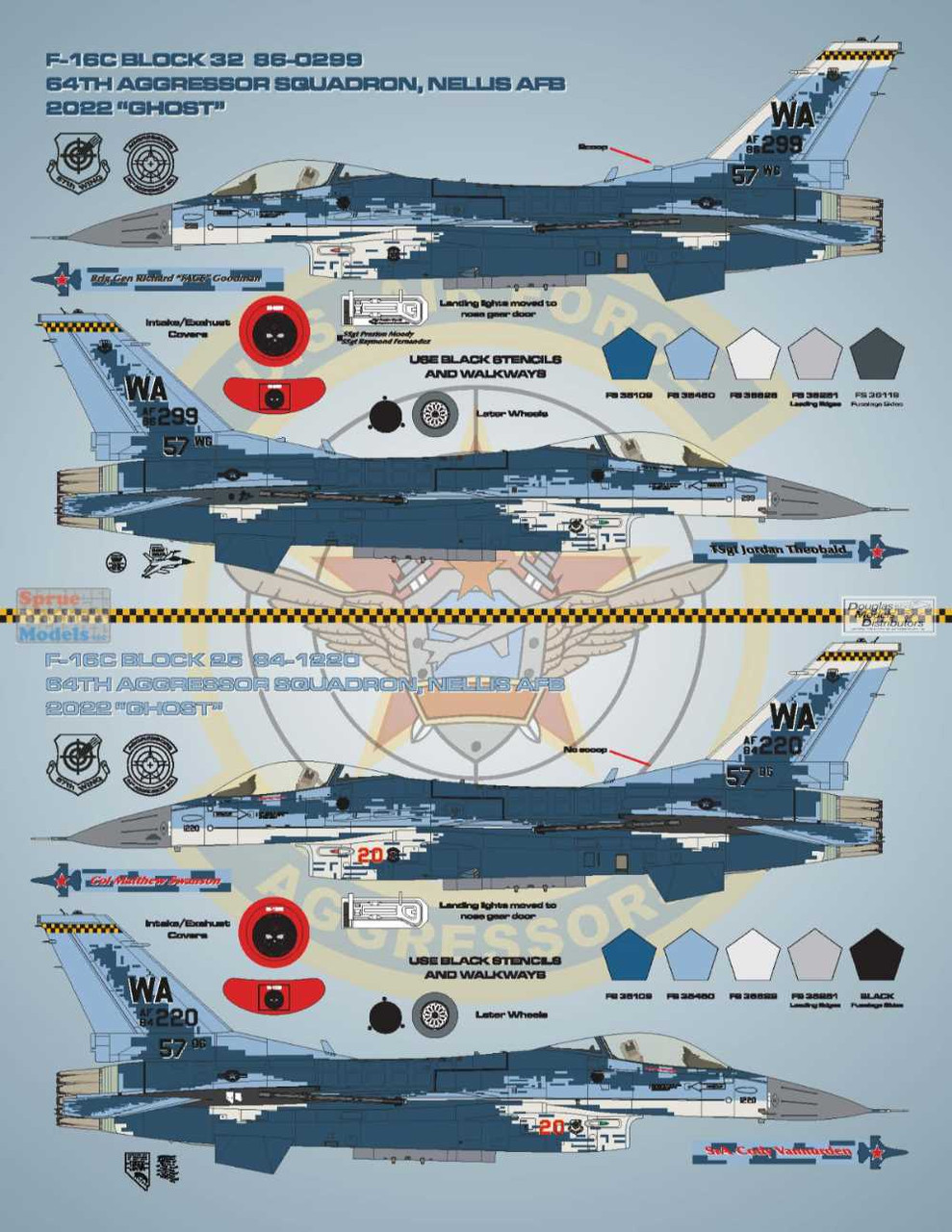 BMA48025 1:48 Bullseye Model Aviation Decals - F-16C Falcon