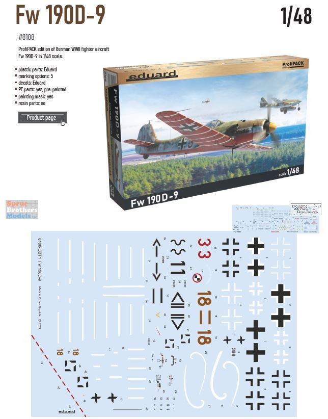 EDU08188 1:48 Eduard Fw190D-9 ProfiPack - Sprue Brothers Models LLC