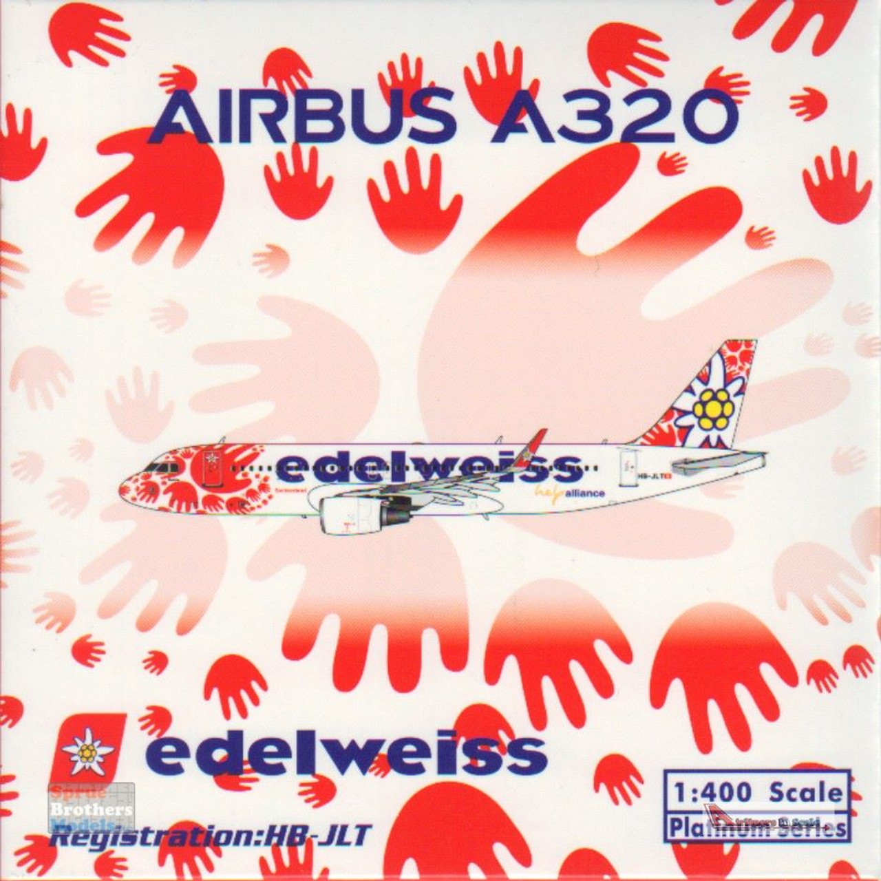 PHX11766 1:400 Phoenix Model Edelweiss Airbus A320 Reg #HB-JLT 'Help  Alliance' (pre-painted/pre-built)