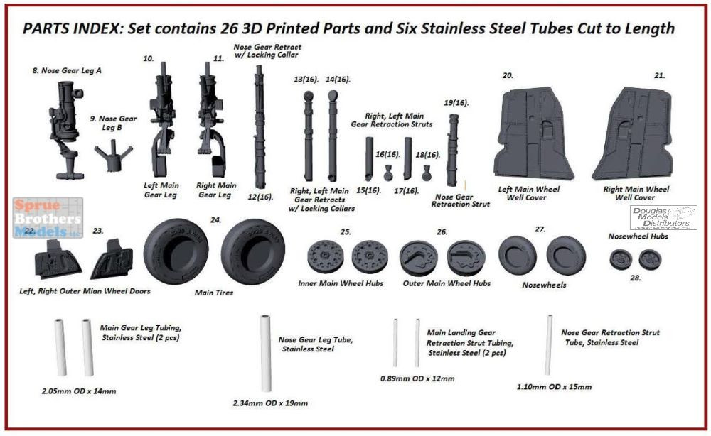 KMDKAZ48012TAM 1:48 Kazan Model Dynamics 3D Prints Landing Gear