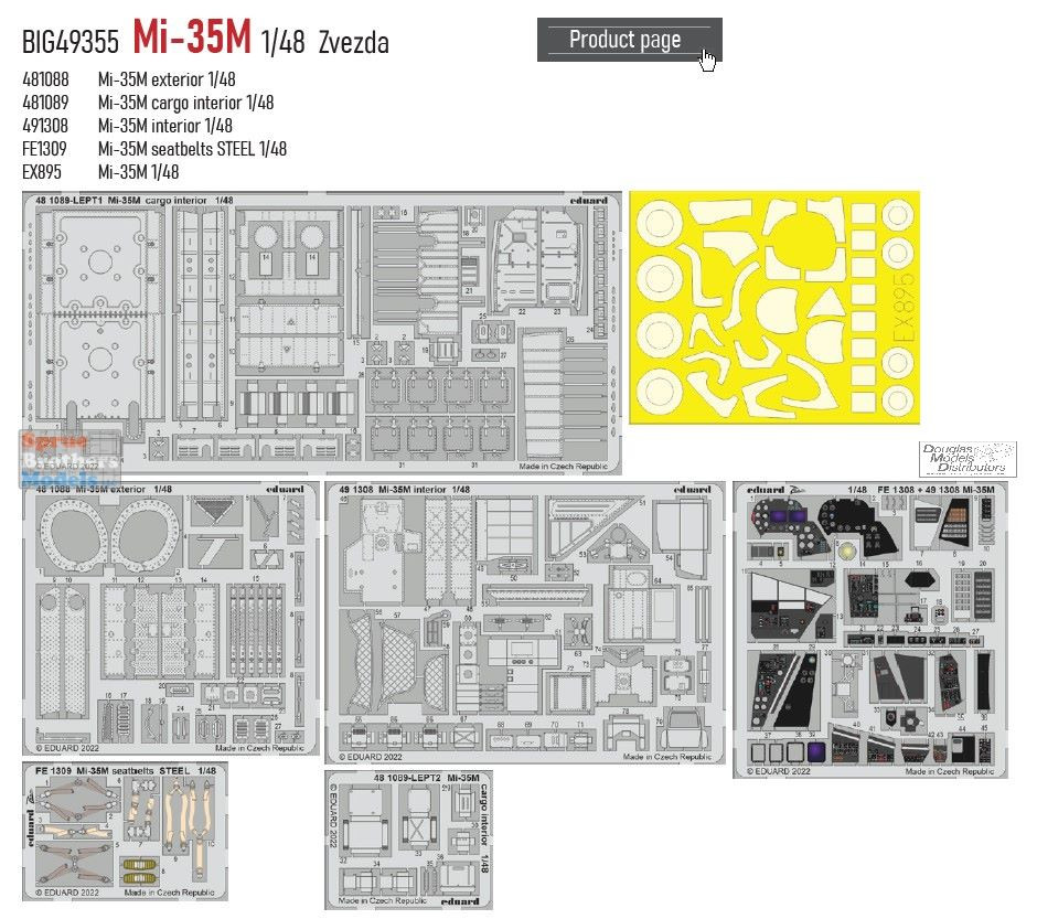 EDUBIG49355 1:48 Eduard BIG ED Mi-35M Hind Super Detail Set (ZVE
