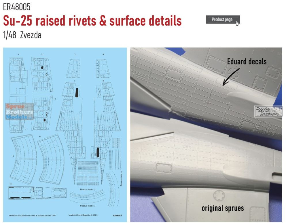EDUER48005 1:48 Eduard Su-25 Frogfoot Raised Rivets & Surface