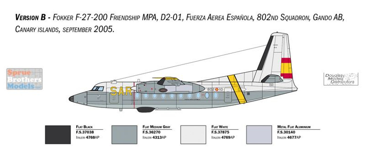 ITA1455 1:72 Italeri Fokker F-27 Maritime Patrol - Sprue