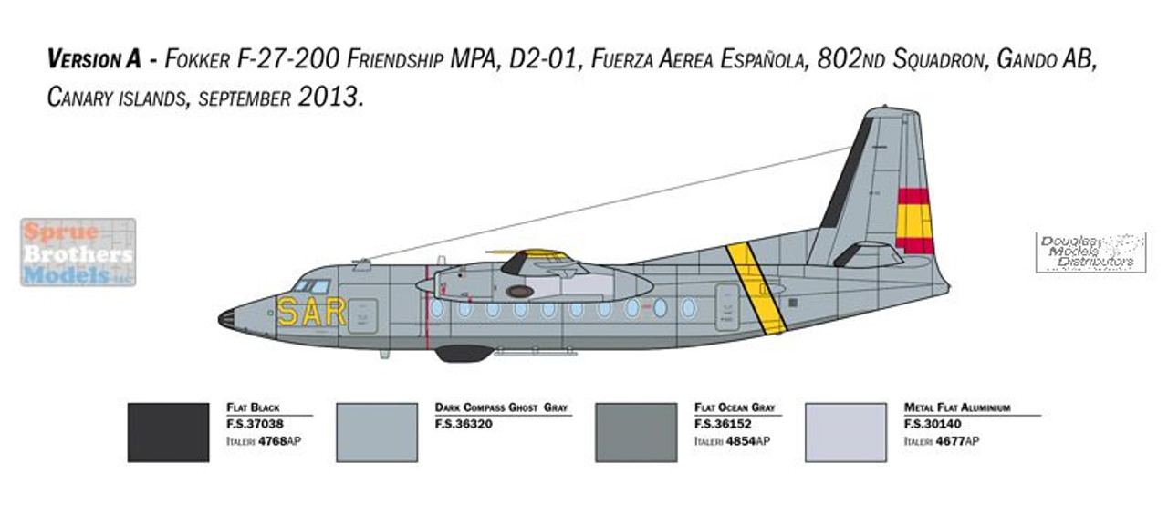 FOKKER F-27 FRIENDSHIP R/Cモデルキット ESCI - 9114 - F-27 Fokker Friendship - 1/72 Scale Model