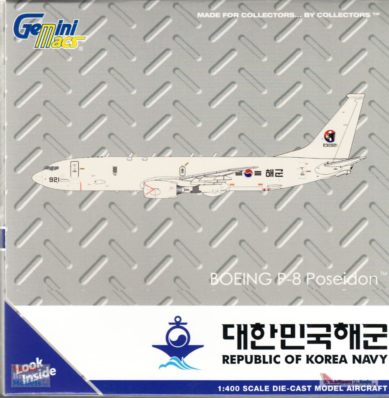 GEMGM123 1:400 Gemini Jets Republic of Korea P-8 Poseidon Reg #230921  (pre-painted/pre-built)