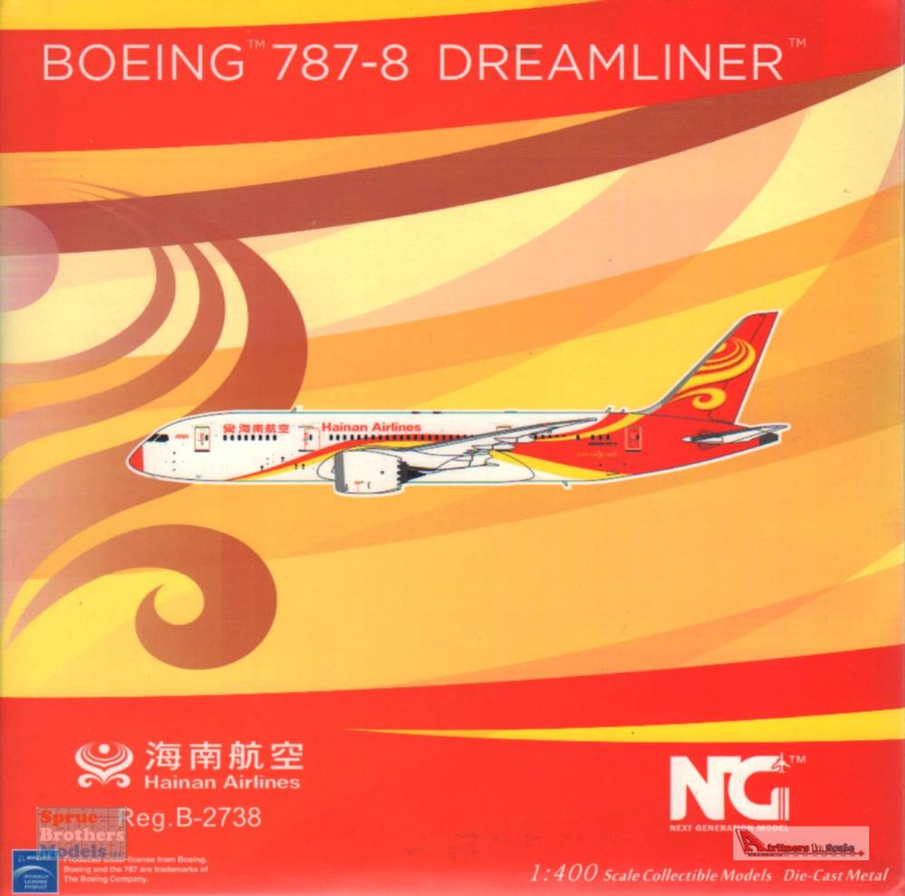 NGM59003 1:400 NG Model Hainan Airlines B787-8 Reg #B-2738 Red