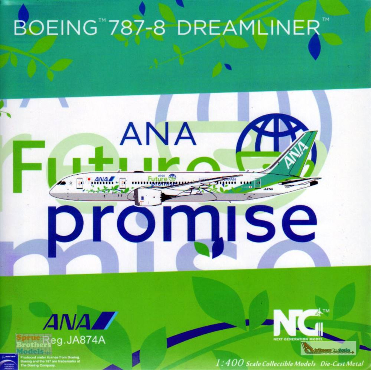 NGM59007 1:400 NG Model ANA B787-8 Reg #JA874A 'ANA Future Promise'  (pre-painted/pre-built)