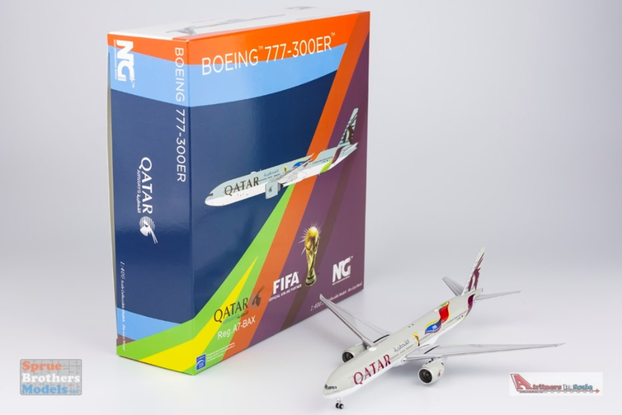 NGM73029 1:400 NG Model Qatar Airways B777-300ER Reg #A7-BAX 'FIFA World  Cup Qatar 2022' (pre-painted/pre-built)