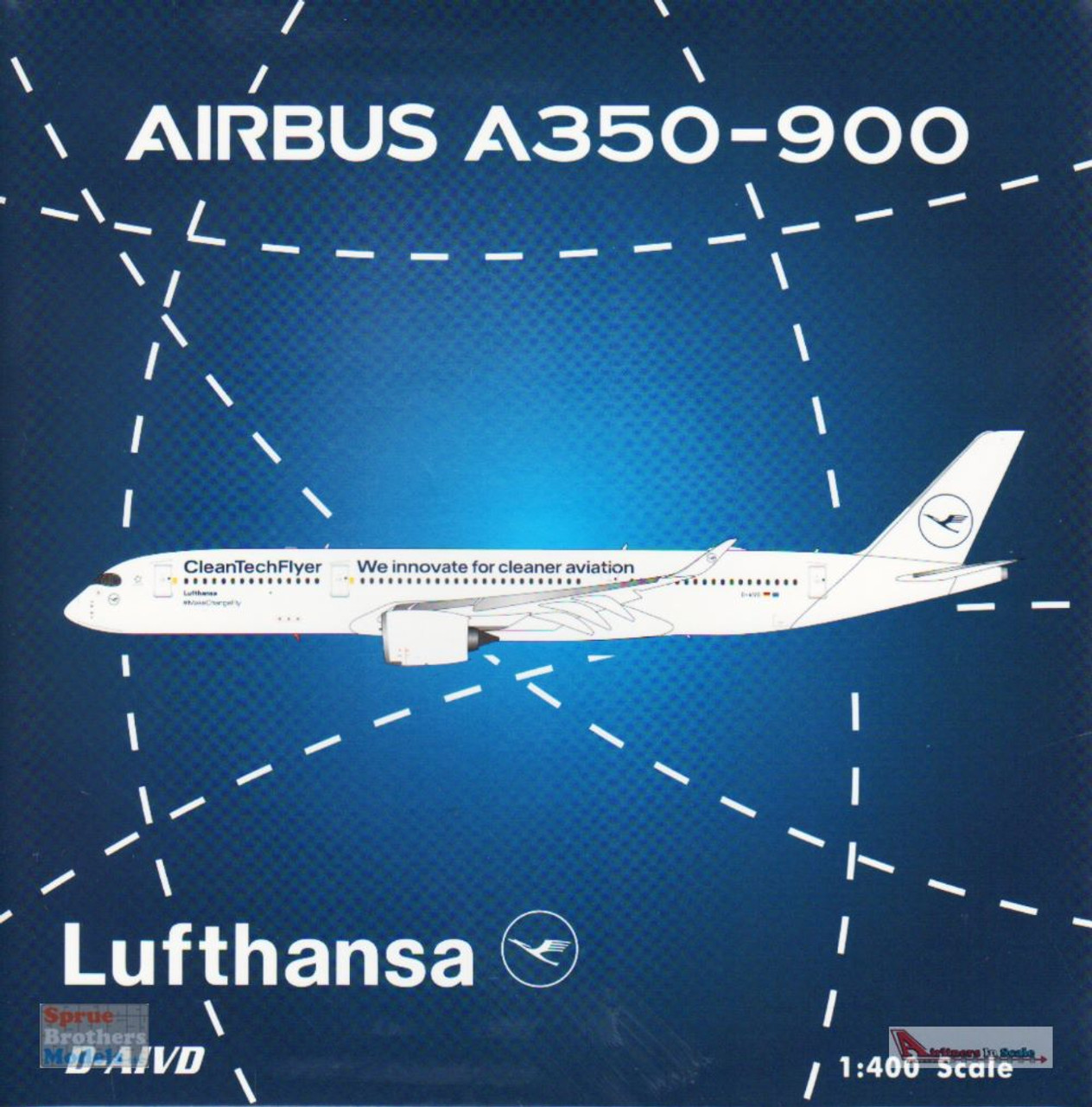 PHX04487 1:400 Phoenix Model Lufthansa A350-900 Reg #D-AIVD  'CleanTechFlyer' (pre-painted/pre-built)