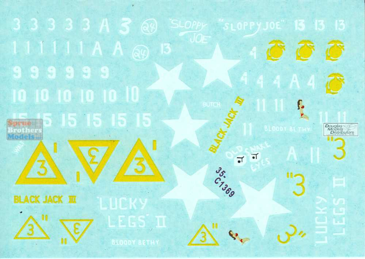 SRD35C1369 1:35 Star Decals - US Pacific Battles: M4 & M4A1