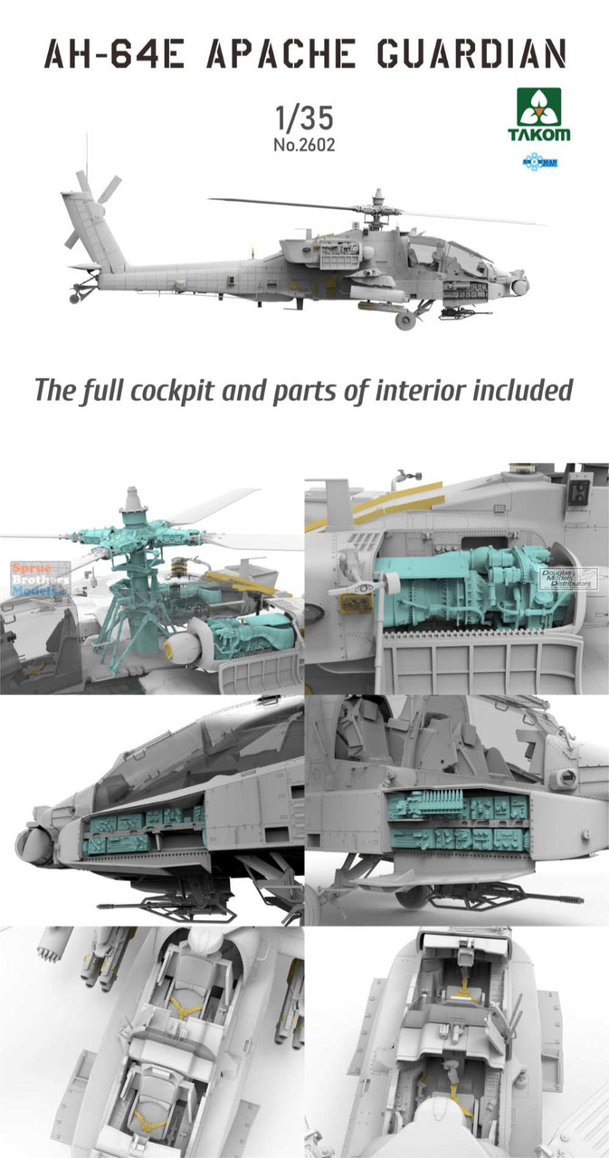 TAK02602 1:35 Takom AH-64E Apache Guardian - Sprue Brothers Models LLC