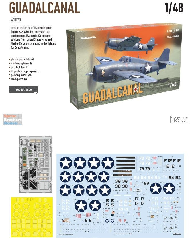 EDU11170 1:48 Eduard 'Guadalcanal' F4F-4 Wildcat Early & Late