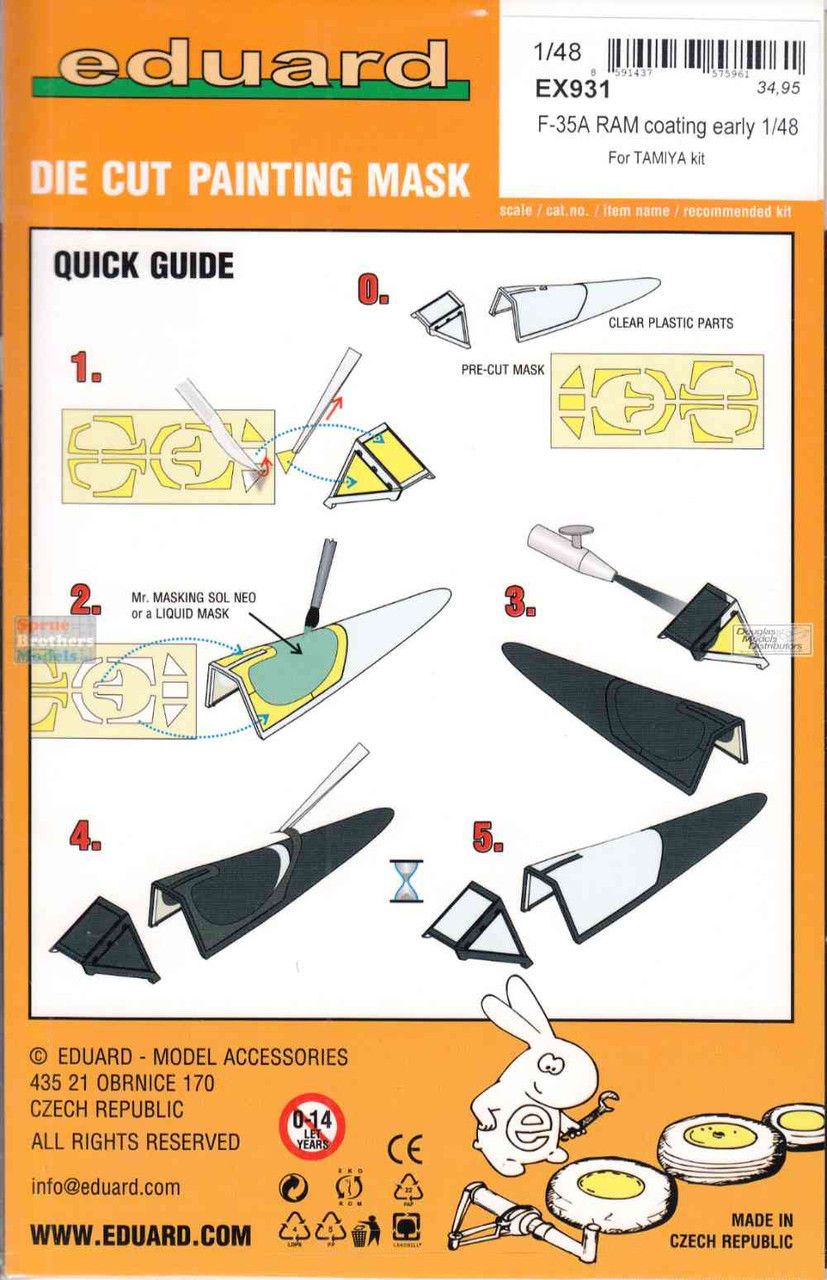 F-35A Lightning II RAM Panels Early Paint Masks Set /Tamiya/ 1/48