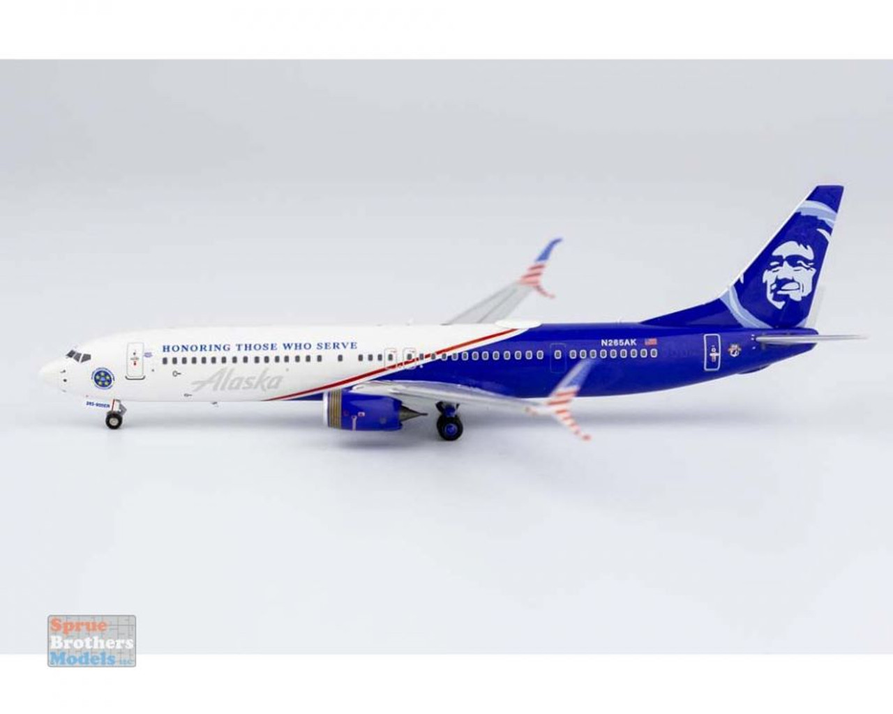 NGM79007 1:400 NG Model Alaska Airlines B737-900ER Reg #N265AK 'Honoring  Those Who Serve' (pre-painted/pre-built)