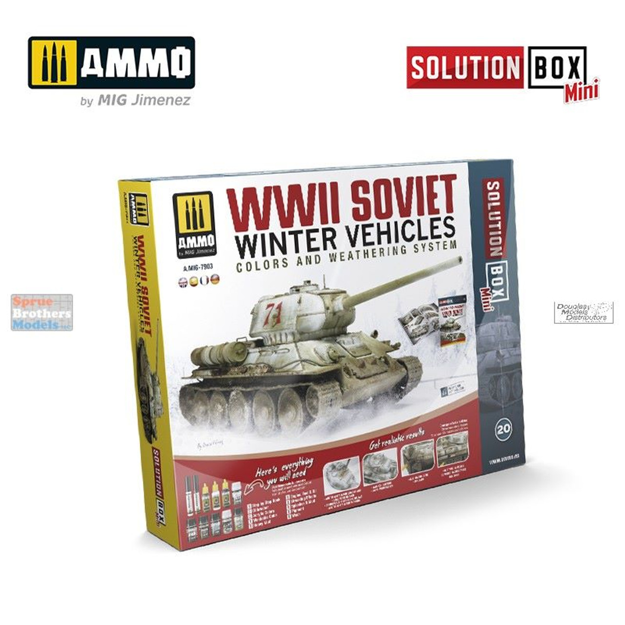 AMM7903 AMMO by Mig Solutions Box Mini - WW2 Soviet Winter Vehicles Colors  and Weathering System