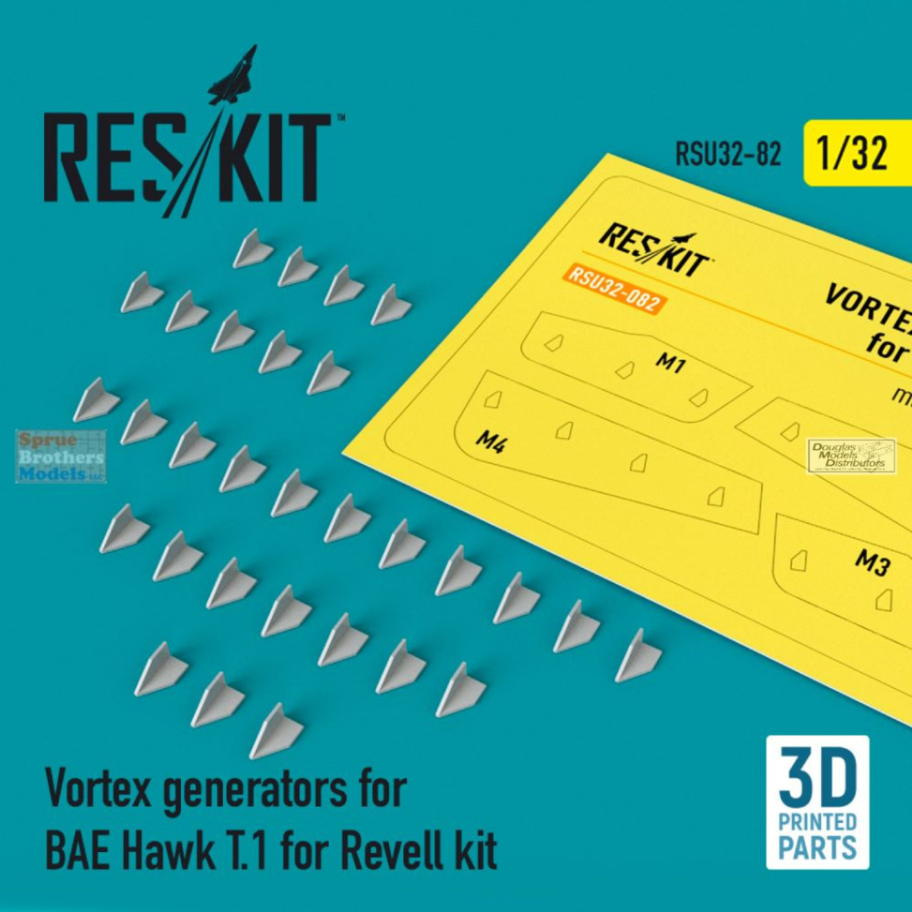 RESRSU320082U 1:32 ResKit Vortex Generators for BAe Hawk T.1 (REV kit) -  Sprue Brothers Models LLC