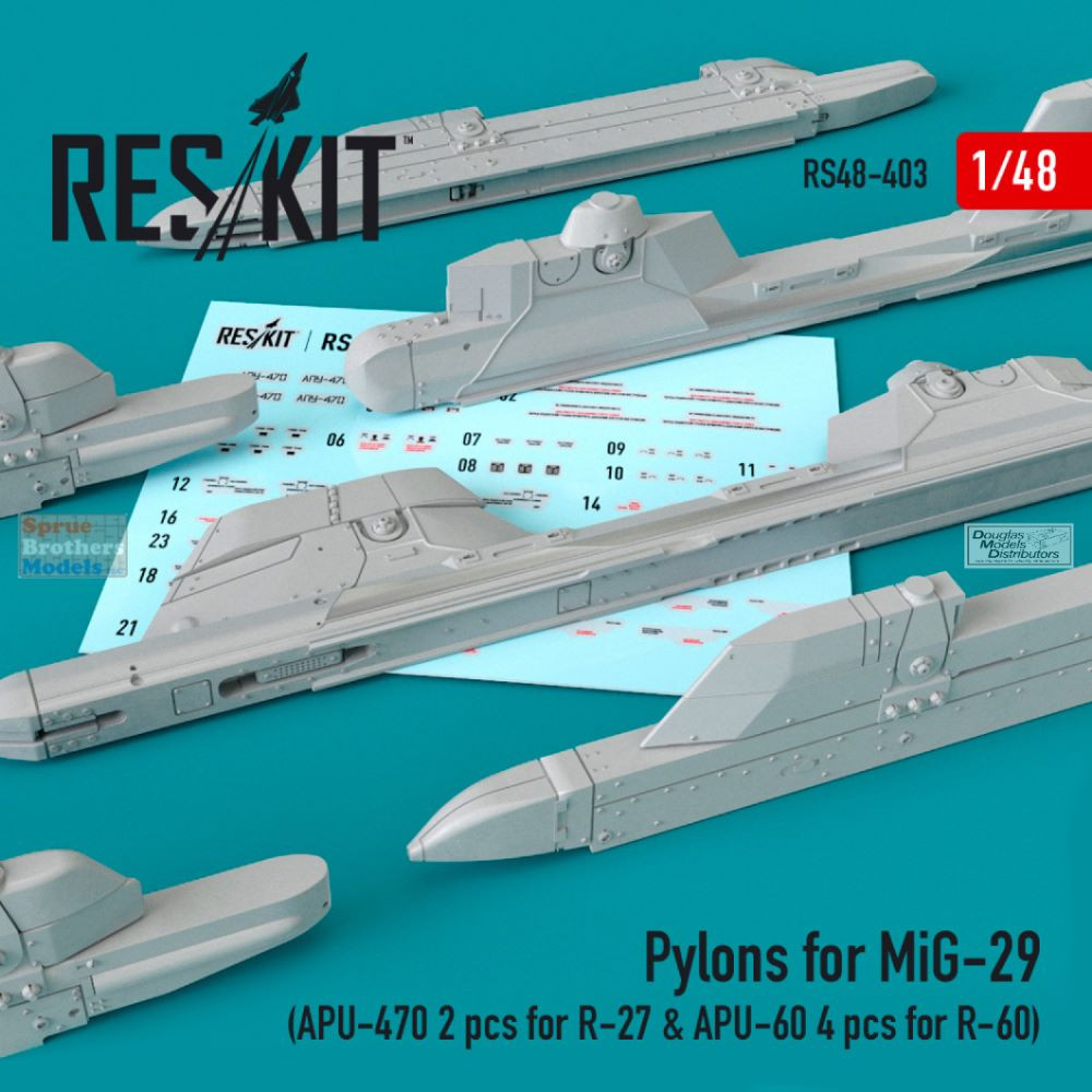 reskit rs480085 rafael python 5 missile (4 pcs)... RESRS480403 1:48 ResKit Pylons for MiG-29 (APU-470 & APU-60) - Sprue ...