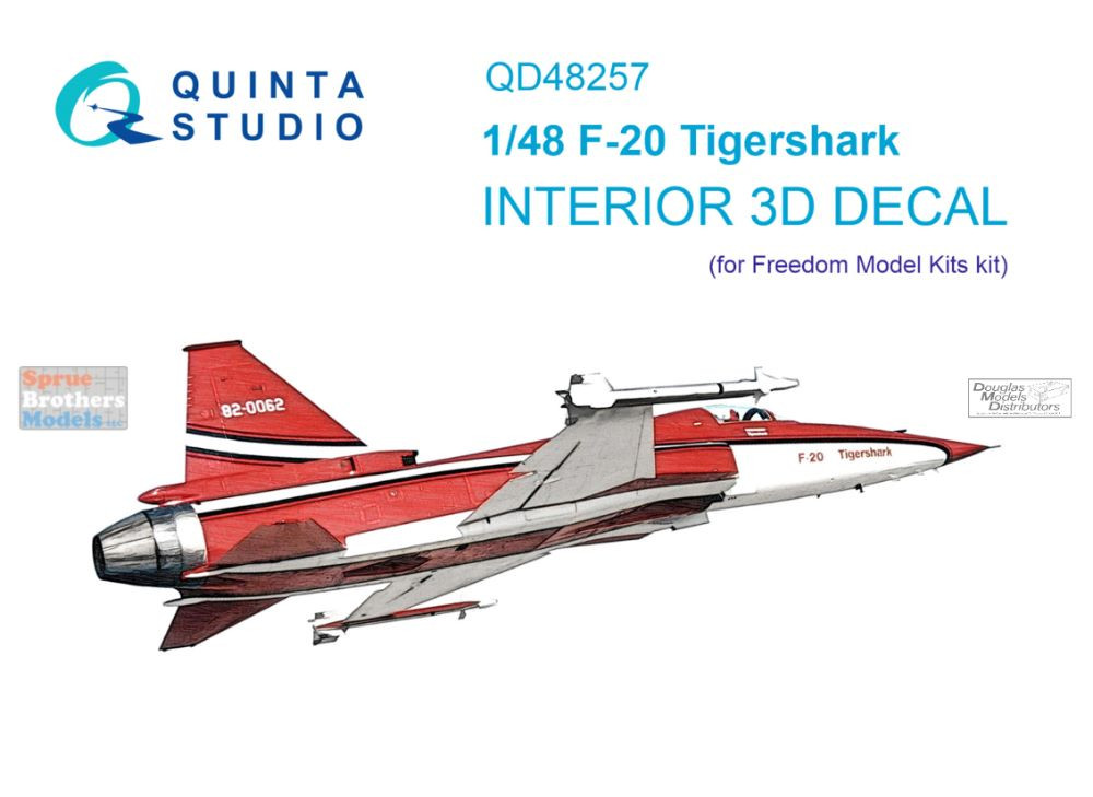 QTSQD48257 1:48 Quinta Studio Interior 3D Decal - F-20 Tigershark