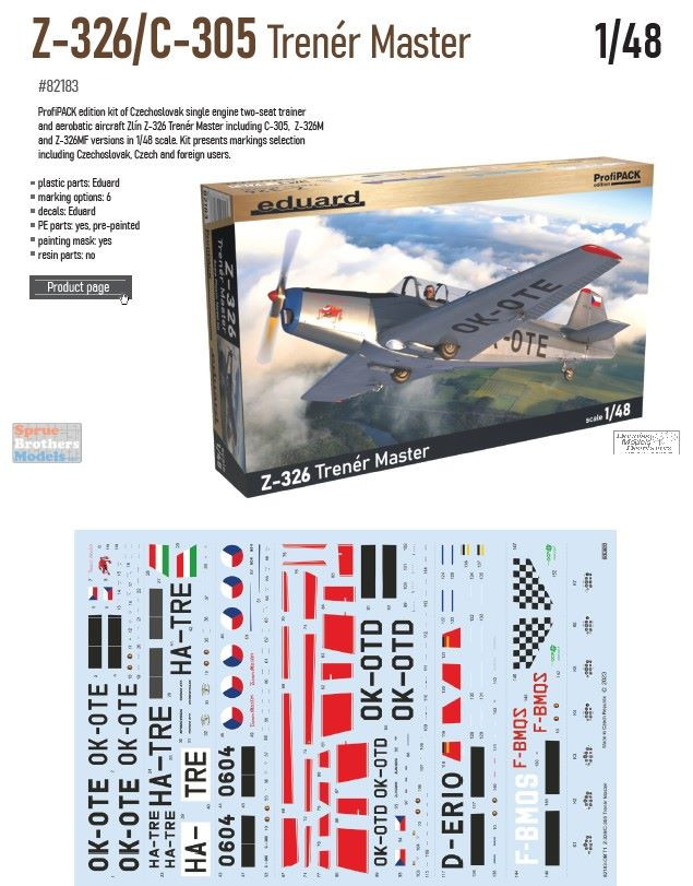 EDU82183 1:48 Eduard Z-326 C-305 Trener Master ProfiPACK - Sprue