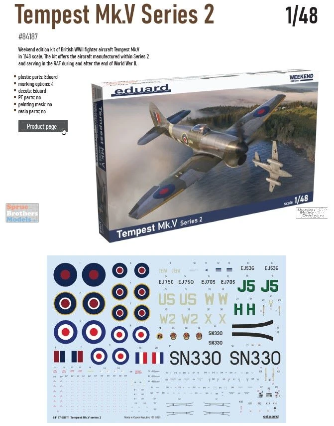 EDUARD 84187 1/48 Tempest Mk. V Series 2 SAVAŞ UÇAĞI MAKETİ